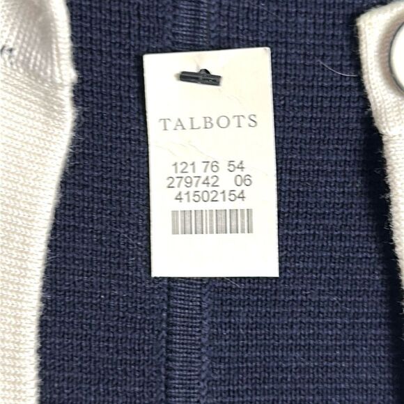 NWT Talbots Navy Blue Cotton Blend Mid
Length Button Cardigan Sweater Pockets L - Picture 12 of 13